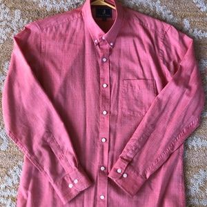 Wool & Prince Red Oxford Wool Button down Dress Shirt